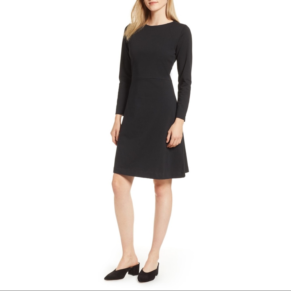 J. Crew Black Long Sleeve Dress